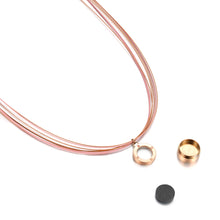 Load image into Gallery viewer, Aroma Wire Diamond Panther Pink and Rose Gold Necklace