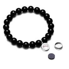 Load image into Gallery viewer, Aroma GEM Black Agate Bracelet | 8mm