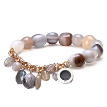 Load image into Gallery viewer, Aroma GEM Botswana Agate Charm Bracelet | 10mm