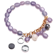 Load image into Gallery viewer, Aroma GEM Purple Aventurine Bracelet with Fanatic Agate Charm | 8mm