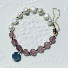 Load image into Gallery viewer, Aroma GEM Pearl x Strawberry Quartz Bracelet | 8mm