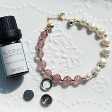 Load image into Gallery viewer, Aroma GEM Pearl x Strawberry Quartz Bracelet | 8mm