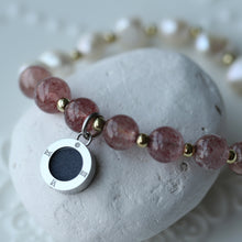 Load image into Gallery viewer, Aroma GEM Pearl x Strawberry Quartz Bracelet | 8mm