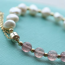 Load image into Gallery viewer, Aroma GEM Pearl x Strawberry Quartz Bracelet | 8mm