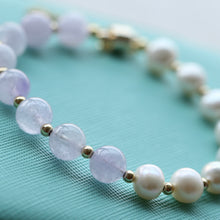Load image into Gallery viewer, Aroma GEM Pearl x Lavender Amethyst Bracelet | 8mm