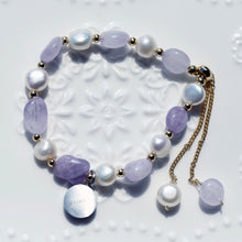 Load image into Gallery viewer, Aroma GEM Pearl x Lavender Amethyst Bracelet | 8mm