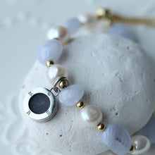 Load image into Gallery viewer, Aroma GEM Pearl x Purple Agate Bracelet | 8mm