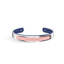Load image into Gallery viewer, Petite Tailor Salmon Pink &amp; Navy Blue and Silver Bangle | 9mm
