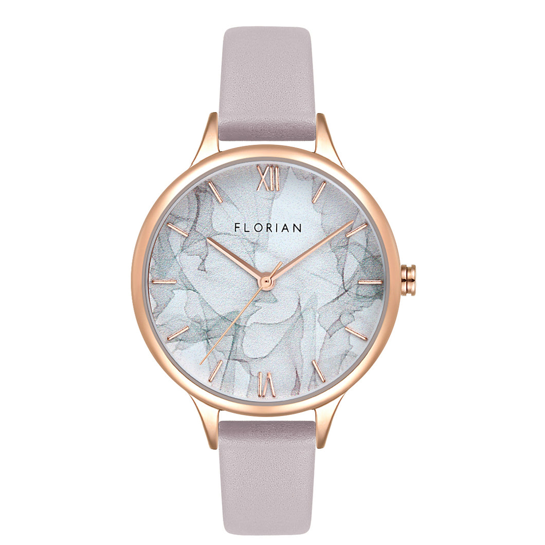 Happy Lady Smoke Dial Lilac Violet and Rose Gold Watch | 34mm