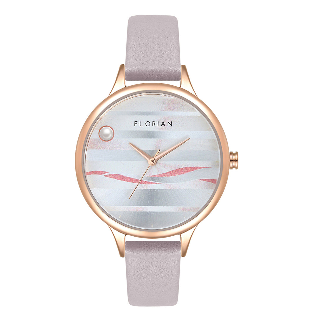 Happy Lady La Mer Dial Lilac Violet and Rose Gold Watch | 34mm