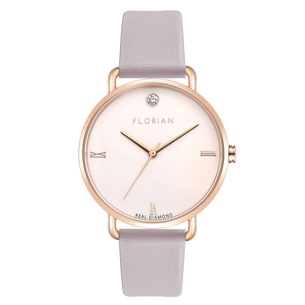 Pure Diamond Lilac Violet and Rose Gold Watch | 36mm