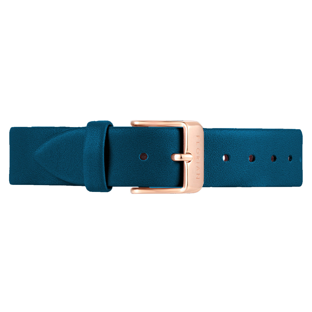 Classic Teal Blue Leather Strap | 16mm