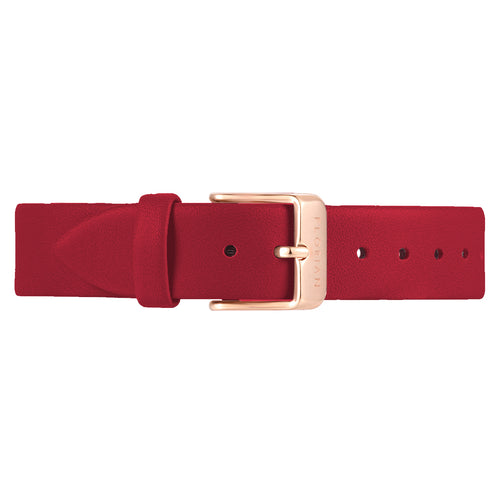 Classic Cherry Red Leather Strap | 16mm