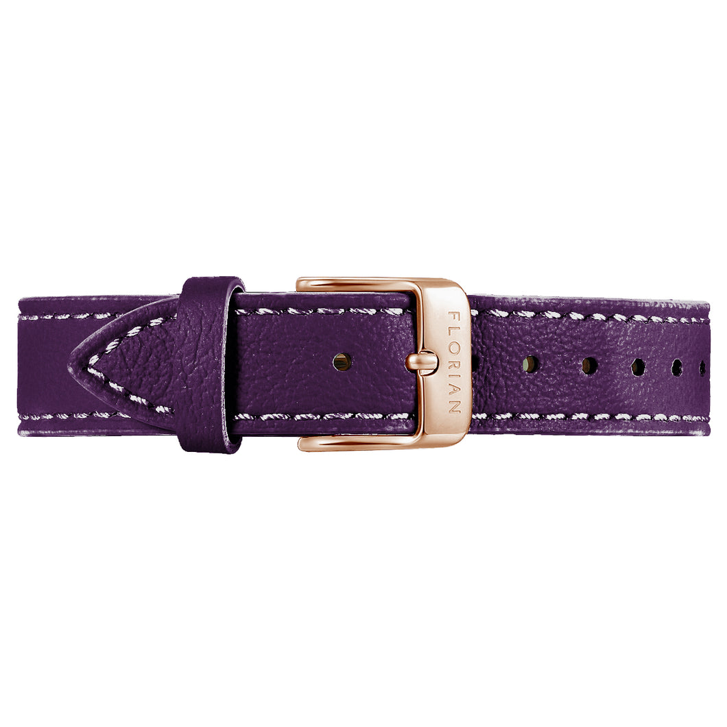 Classic Orchid Purple Leather Strap | 16mm