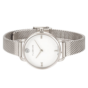 Pure Diamond Silver Mesh Watch | 30mm