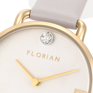 Pure Diamond Snow White and Champagne Gold Watch | 30mm