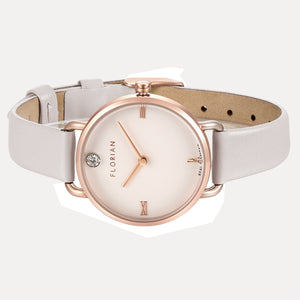 Pure Diamond Snow White and Rose Gold Watch | 30mm