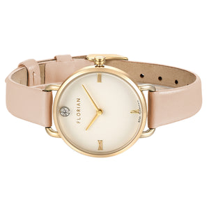 Pure Diamond Salmon Pink and Champagne Gold Watch | 30mm