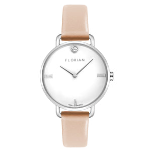 Pure Diamond Salmon Pink and Silver Watch | 30mm