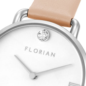 Pure Diamond Salmon Pink and Silver Watch | 30mm