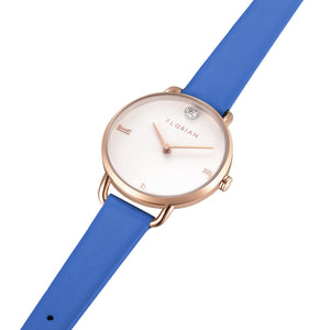 Pure Diamond Dodger Blue and Rose Gold Watch | 30mm