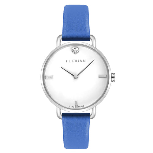Pure Diamond Dodger Blue and Silver Watch | 30mm
