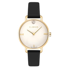 Load image into Gallery viewer, Pure Diamond Midnight Black and Champagne Gold Watch | 30mm
