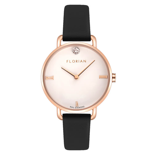 Pure Diamond Midnight Black and Rose Gold Watch | 30mm