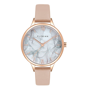 Happy Lady Smoke Dial Salmon Pink and Rose Gold Watch | 34mm