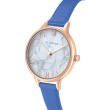 Load image into Gallery viewer, Happy Lady Smoke Dial Dodger Blue and Rose Gold Watch | 34mm
