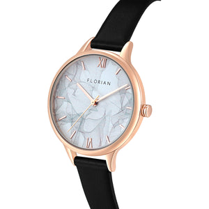 Happy Lady Smoke Dial Midnight Black and Rose Gold Watch | 34mm