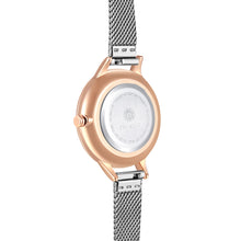 Happy Lady Papillon Dial Silver and Rose Gold Mesh Watch | 34mm