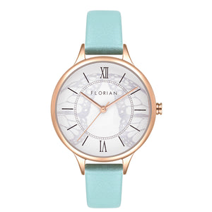 Happy Lady Papillon Dial Pistachio Green and Rose Gold Watch | 34mm