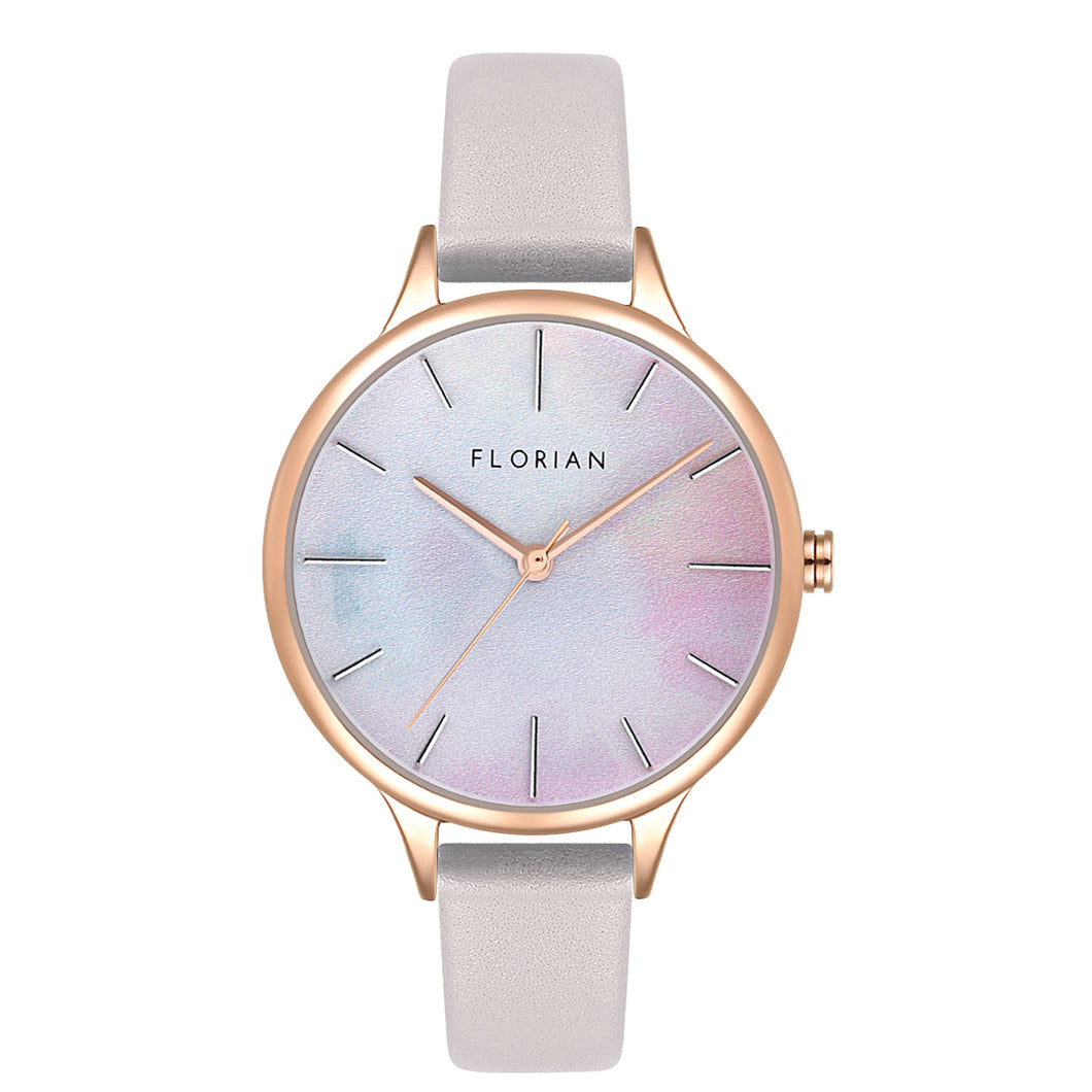 Happy Lady Mirage Dial Snow White and Rose Gold Watch | 34mm