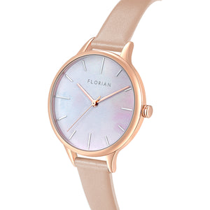 Happy Lady Mirage Dial Salmon Pink and Rose Gold Watch | 34mm