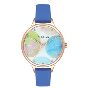 Happy Lady Lollipop Dial Dodger Blue and Rose Gold Watch | 34mm