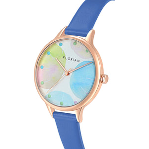 Happy Lady Lollipop Dial Dodger Blue and Rose Gold Watch | 34mm