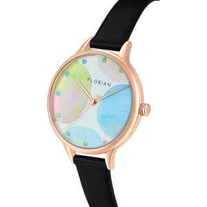 Happy Lady Lollipop Dial Midnight Black and Rose Gold Watch | 34mm