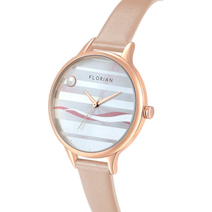 Happy Lady La Mer Dial Salmon Pink and Rose Gold Watch | 34mm