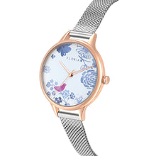 Load image into Gallery viewer, Happy Lady Porcelain Dial Silver and Rose Gold Mesh Watch | 34mm
