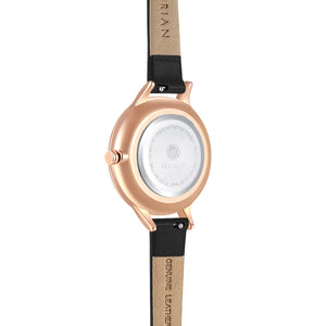 Happy Lady Porcelain Dial Midnight Black and Rose Gold Watch | 34mm