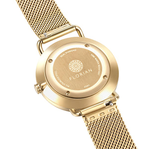 Pure Diamond Champagne Gold Mesh Watch | 36mm