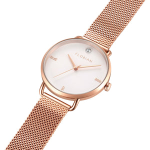 Pure Diamond Rosy Gold Mesh Watch | 36mm