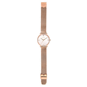 Pure Diamond Rosy Gold Mesh Watch | 36mm