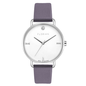 Pure Diamond Lilac Violet and Silver Watch | 36mm