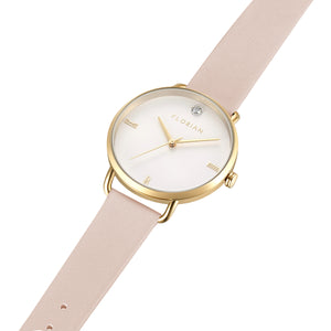 Pure Diamond Sea Coral and Champagne Gold Watch | 36mm