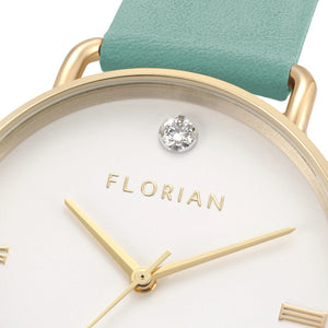 Pure Diamond Pistachio Green and Champagne Gold Watch | 36mm