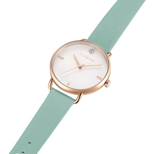 Pure Diamond Pistachio Green and Rose Gold Watch | 36mm