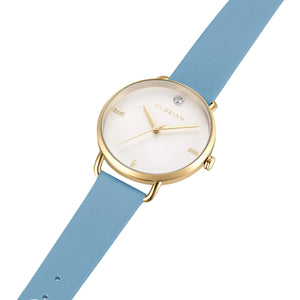 Pure Diamond Angel Blue and Champagne Gold Watch | 36mm