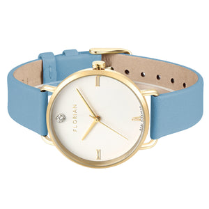 Pure Diamond Angel Blue and Champagne Gold Watch | 36mm